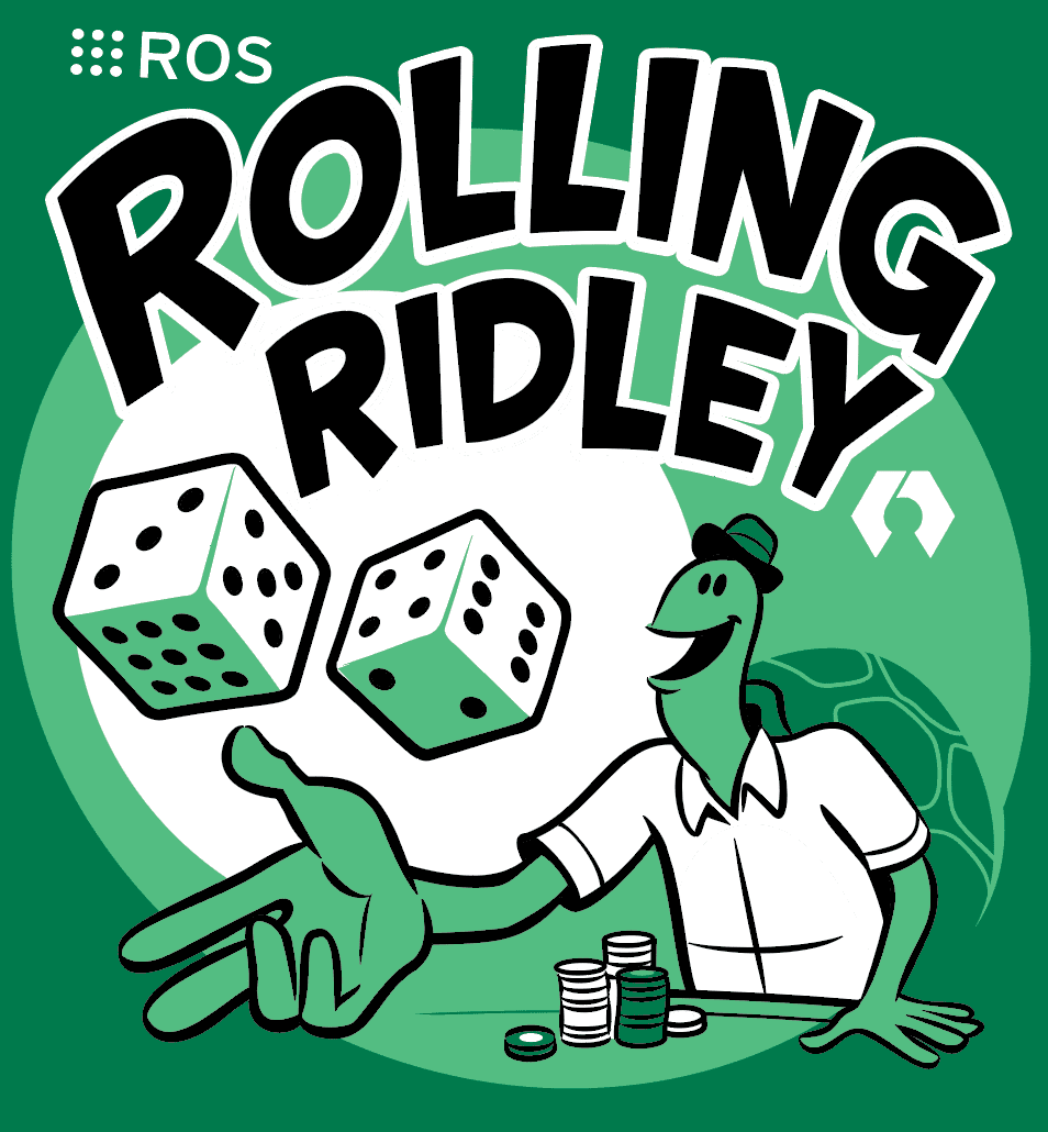 ROS Rolling Ridley turtle logo